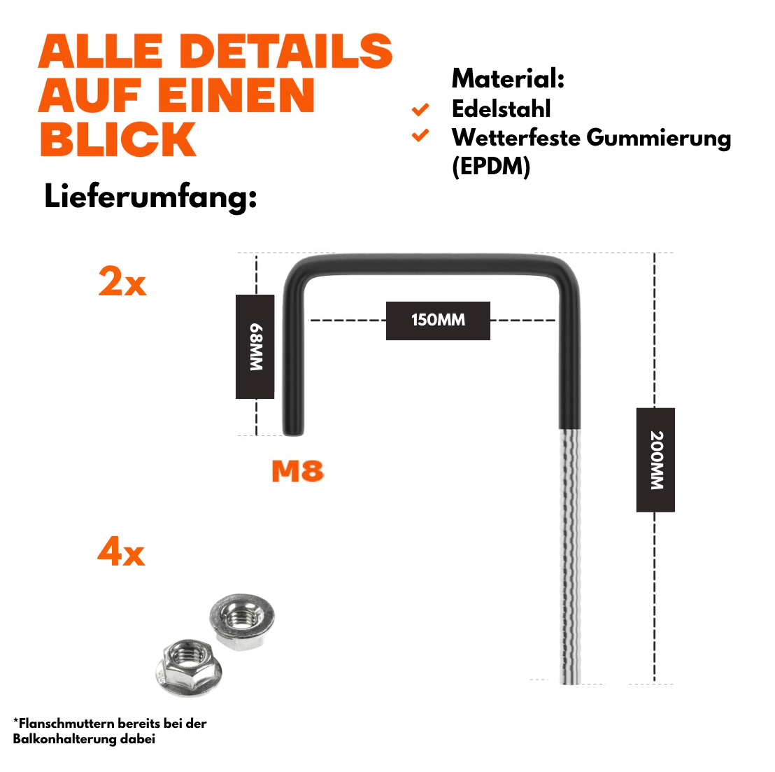 Haken Balkonkraftwerk Halterung