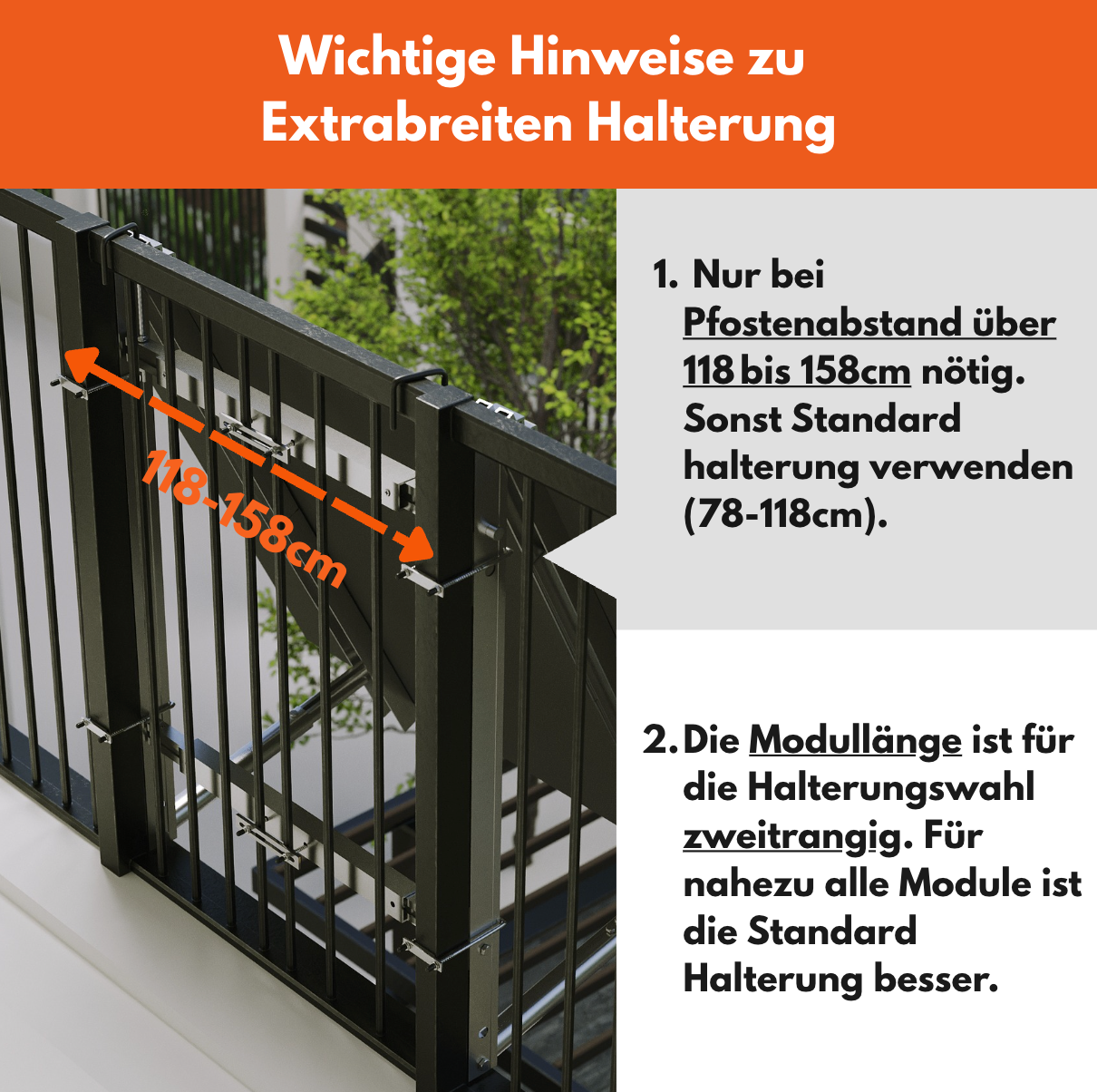Balkonkraftwerk Halterung Extrabreit