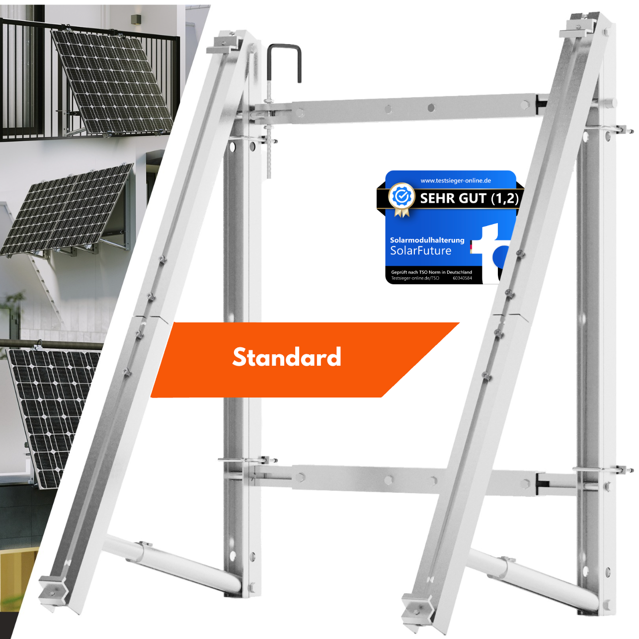 Balkonkraftwerk Halterung Standard Silber