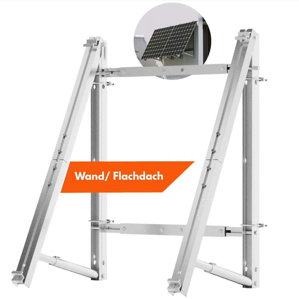 Balkonkraftwerk Halterung Flachdach Wand