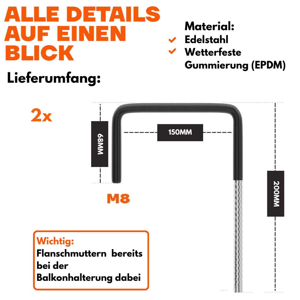 Haken Balkonkraftwerk Halterung