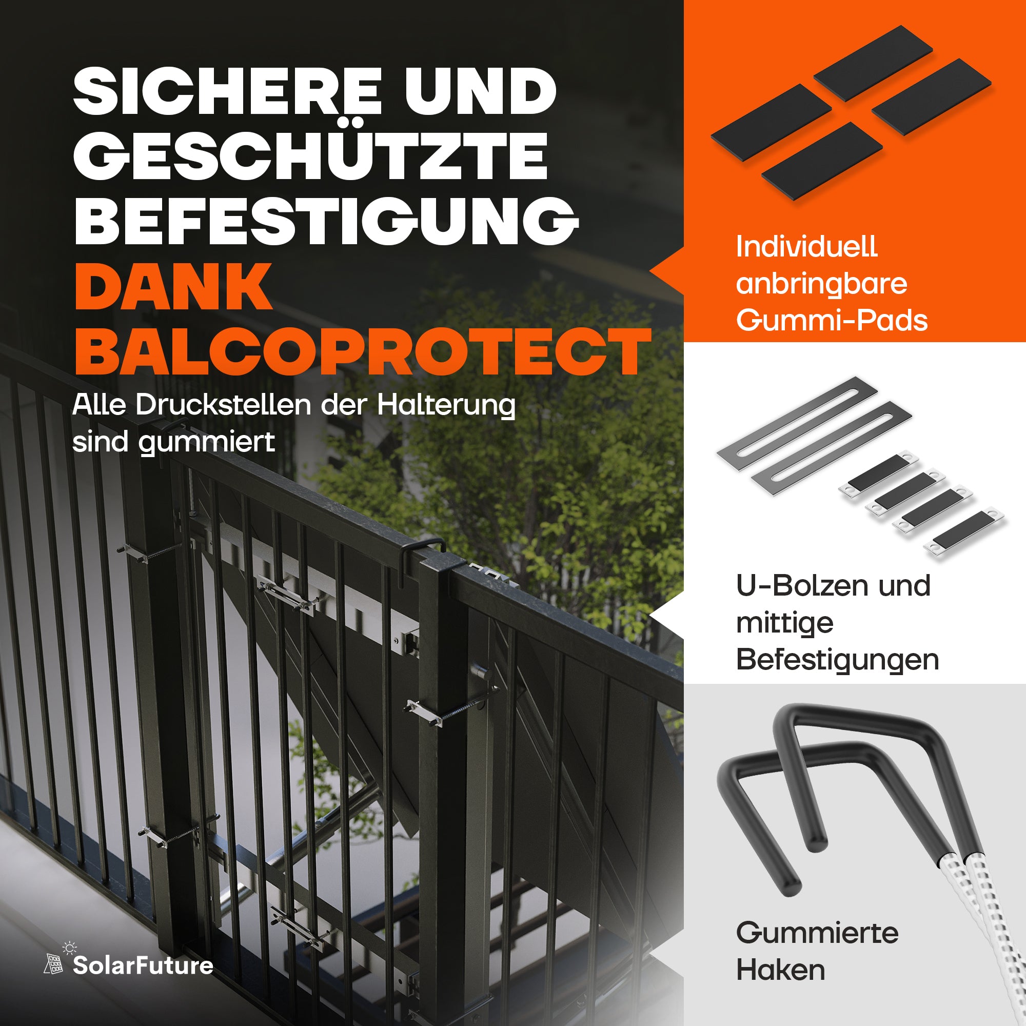 Balkonkraftwerk Halterung Standard Silber