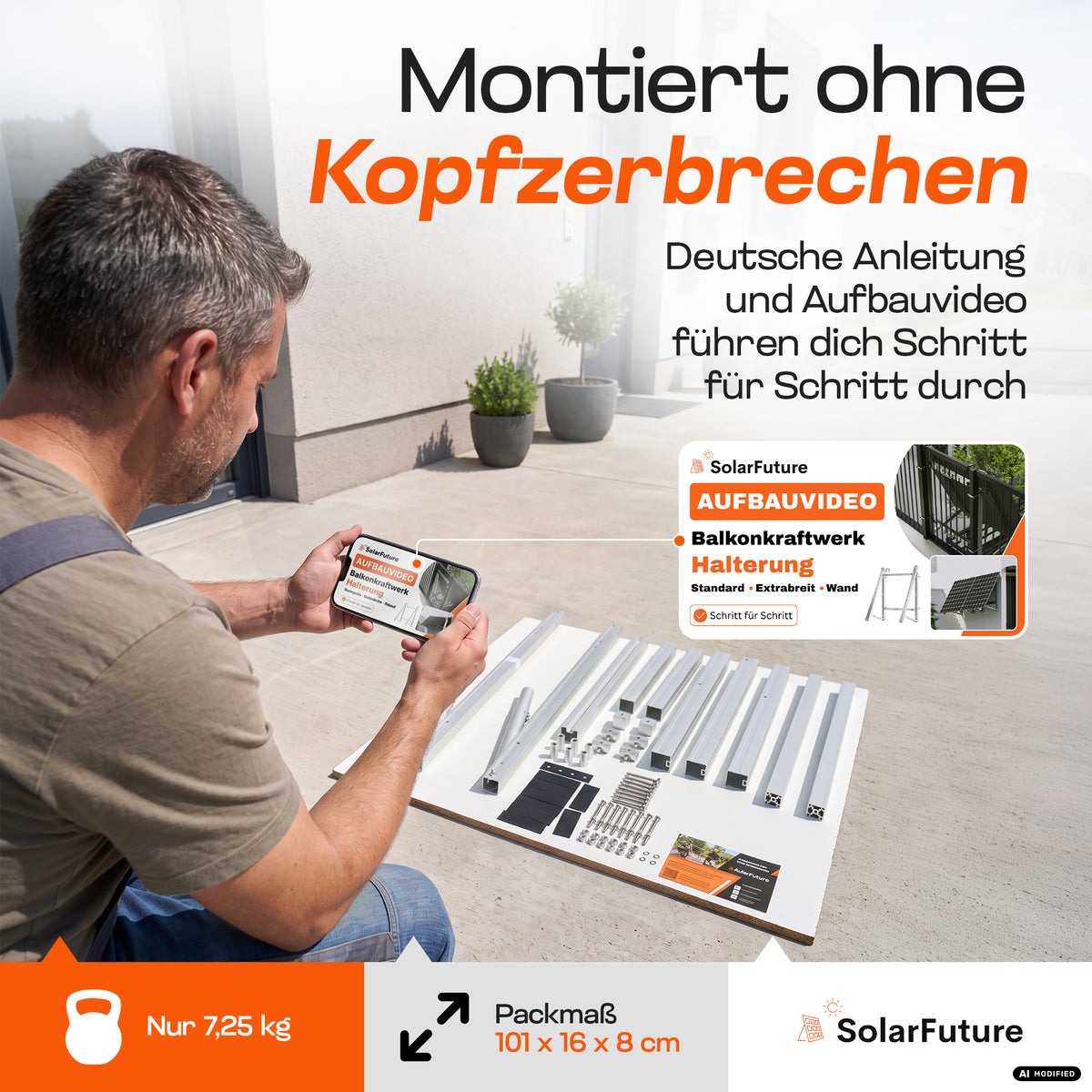 Balkonkraftwerk Halterung Wand